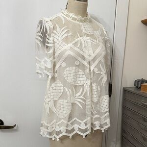 Elegant White Lace Pineapple Top